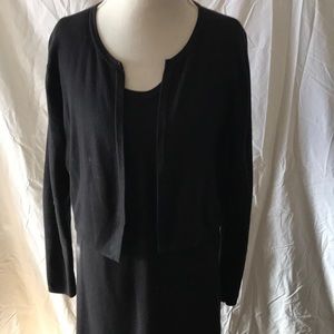 Lands end dressy knit shell dress and jacket lg